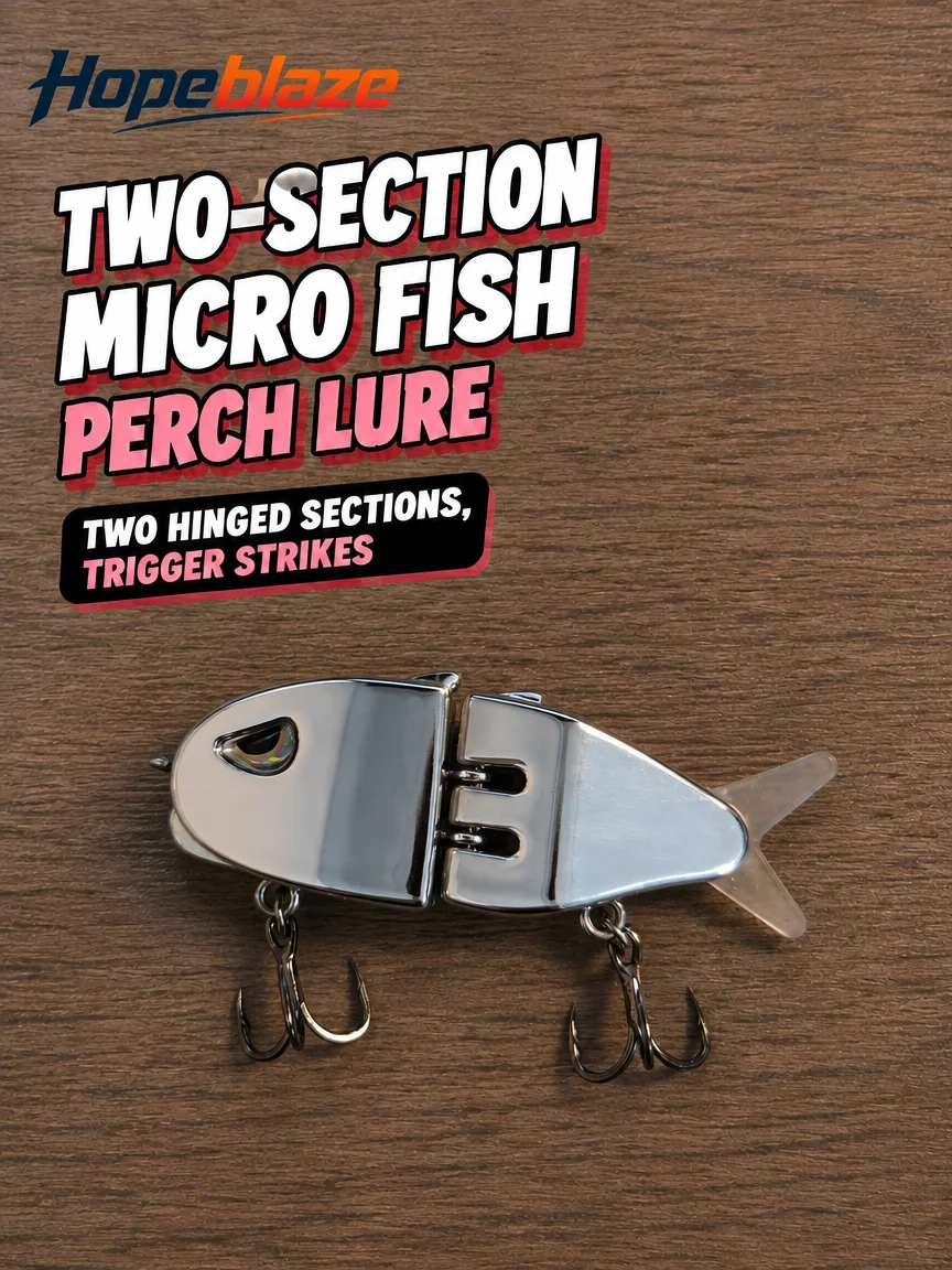 Hopeblaze Mini Zweiteiliger Harter Swimbait, Galvanisiert in Glänzendem Silber, 3D-Laser-Auge, S-förmiger Köder für Barsch-, Hecht- und Forellenangeln – Detail 4