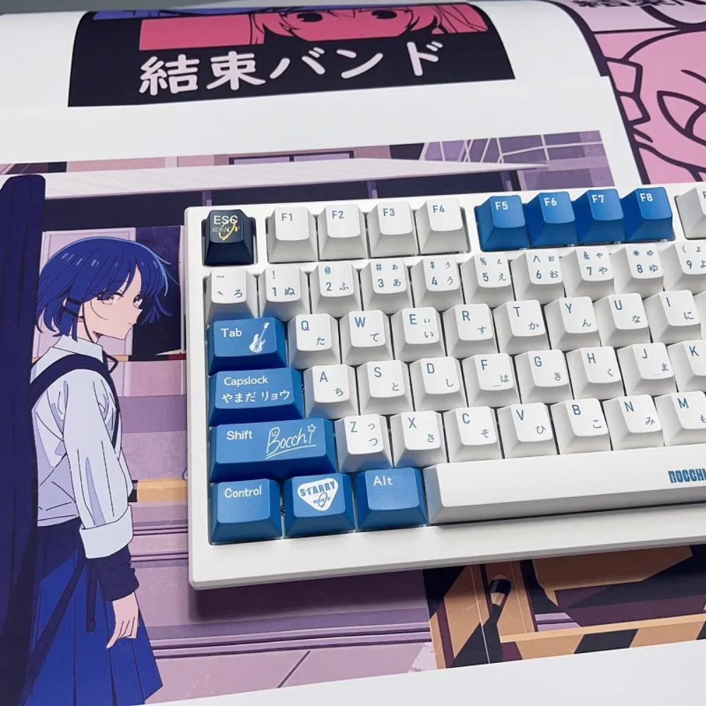 Kanji japonês Keycaps para teclado personalizado, 138 teclas, PBT, perfil original, cinco lados, sublimação térmica, rocha solitária