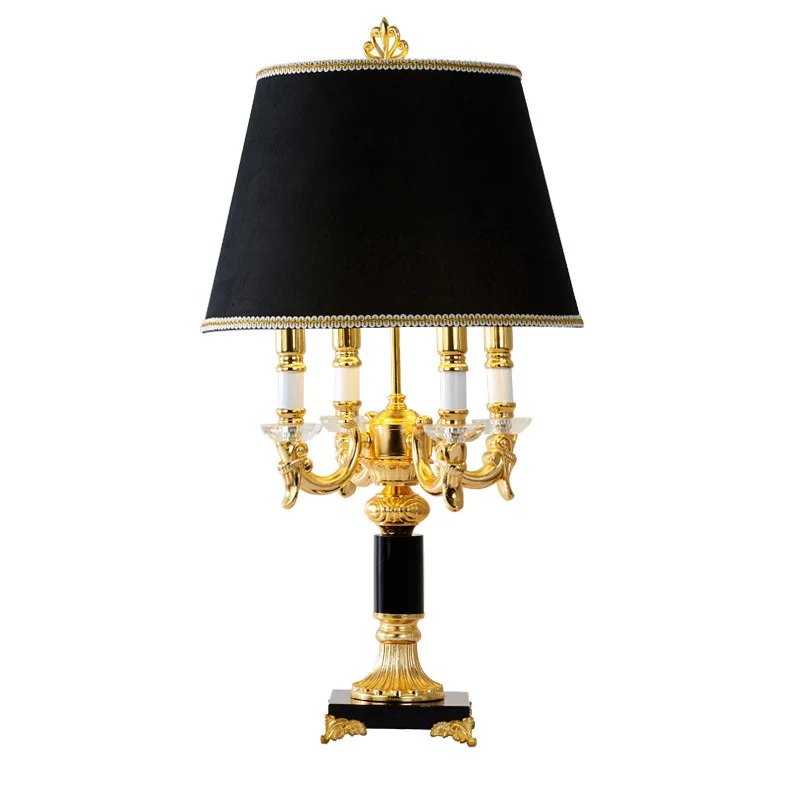 Crystal Desk Lamp Living Room Bedroom Bedside Lamp Luxury High-end American Villa Room Model Room Large Desk Lamp