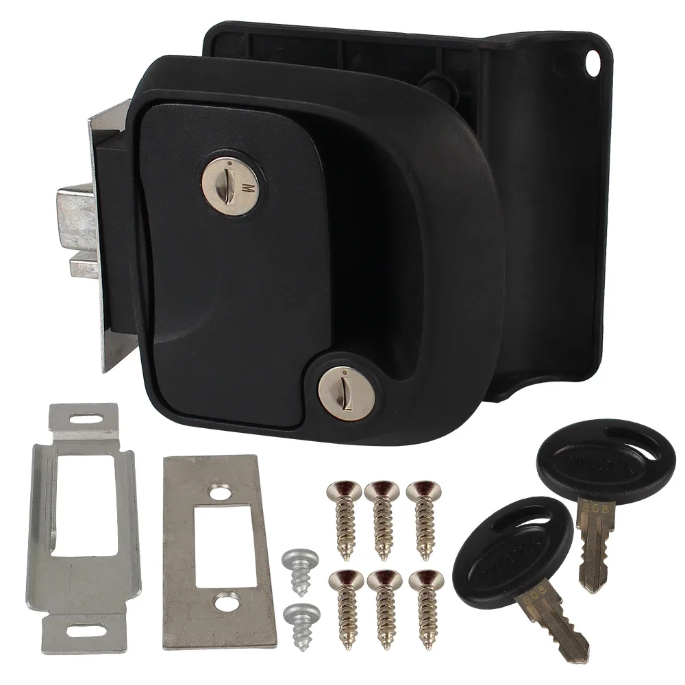 RV Camper Trailer Entry Door Lock with Keys Handle Double Open Door Latch Camper Accessories