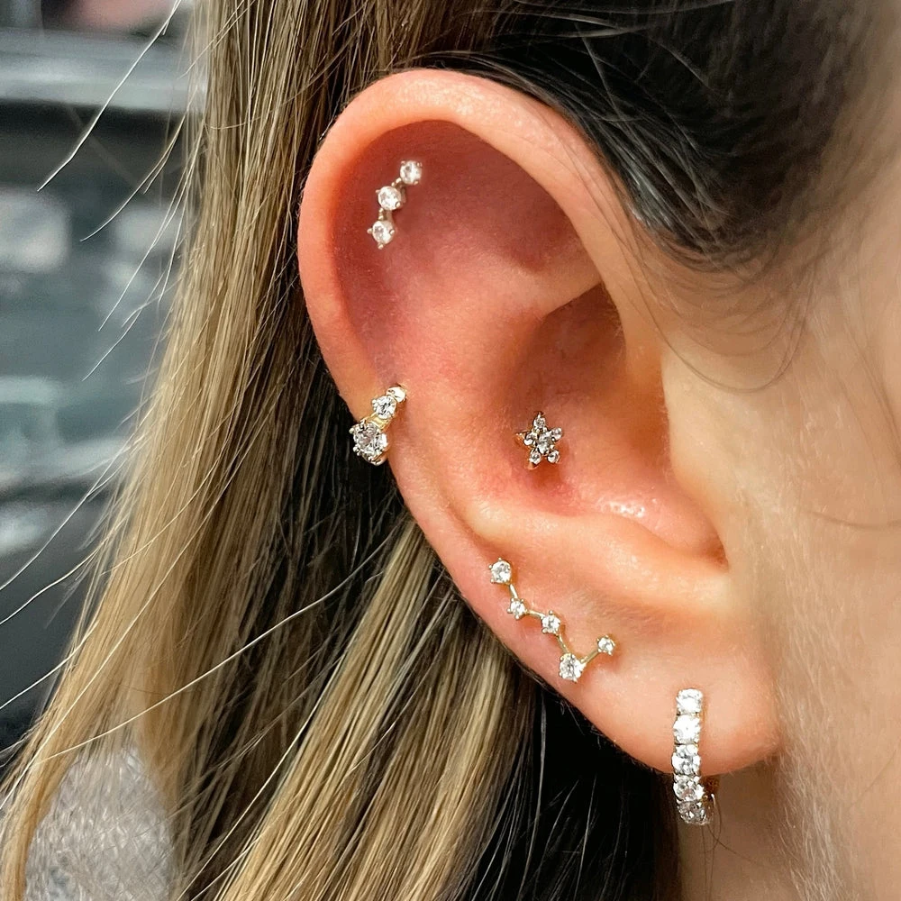 Piercing Constellation Earrings Women 1pc Daith Helix Body Jewelry Silver Color Cartilage Ear Accessories Conch Rook Tragus Lobe