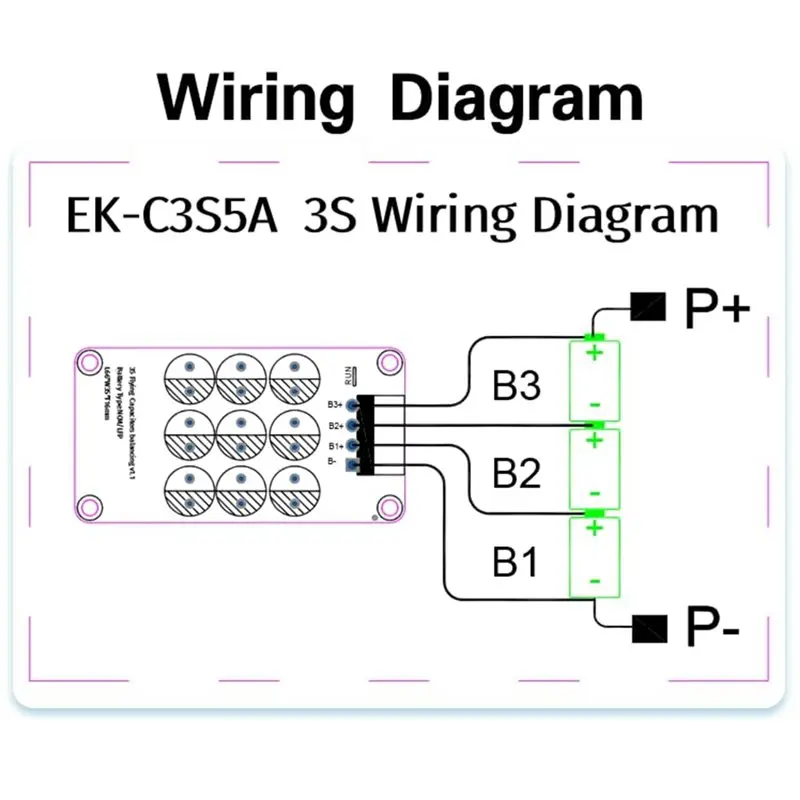 DTB7 3S 5A Active Battery Balancer Capacitor Equalizer for Li- LiFePO4 LTO Battery Pack, 5.5A Balancing Current with Housing