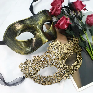 2 قطعة حفلات تنكرية قناع الكرة الأزواج البلاستيك الدانتيل حزب الكرة البندقية كرنفال هالوين قناع للرجال والنساء أفضل 8 تأثيري Hawk Woman مبيعا - رقم 4