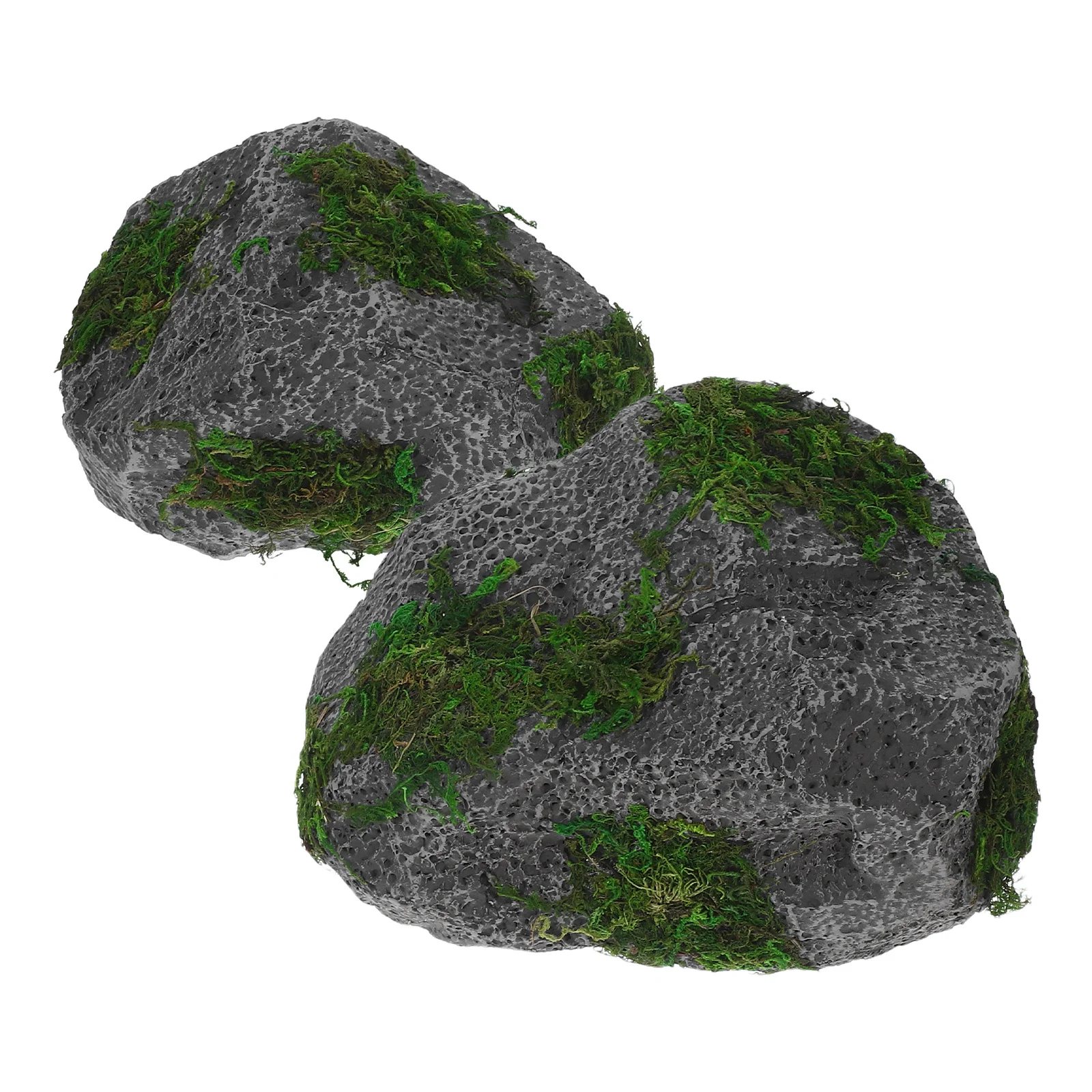 

2Pcs Realistic Artificial Rocks Lightweight Foam Faux Stone Yard Landscaping Decorative Rocks for Aquarium Garden Terrarium
