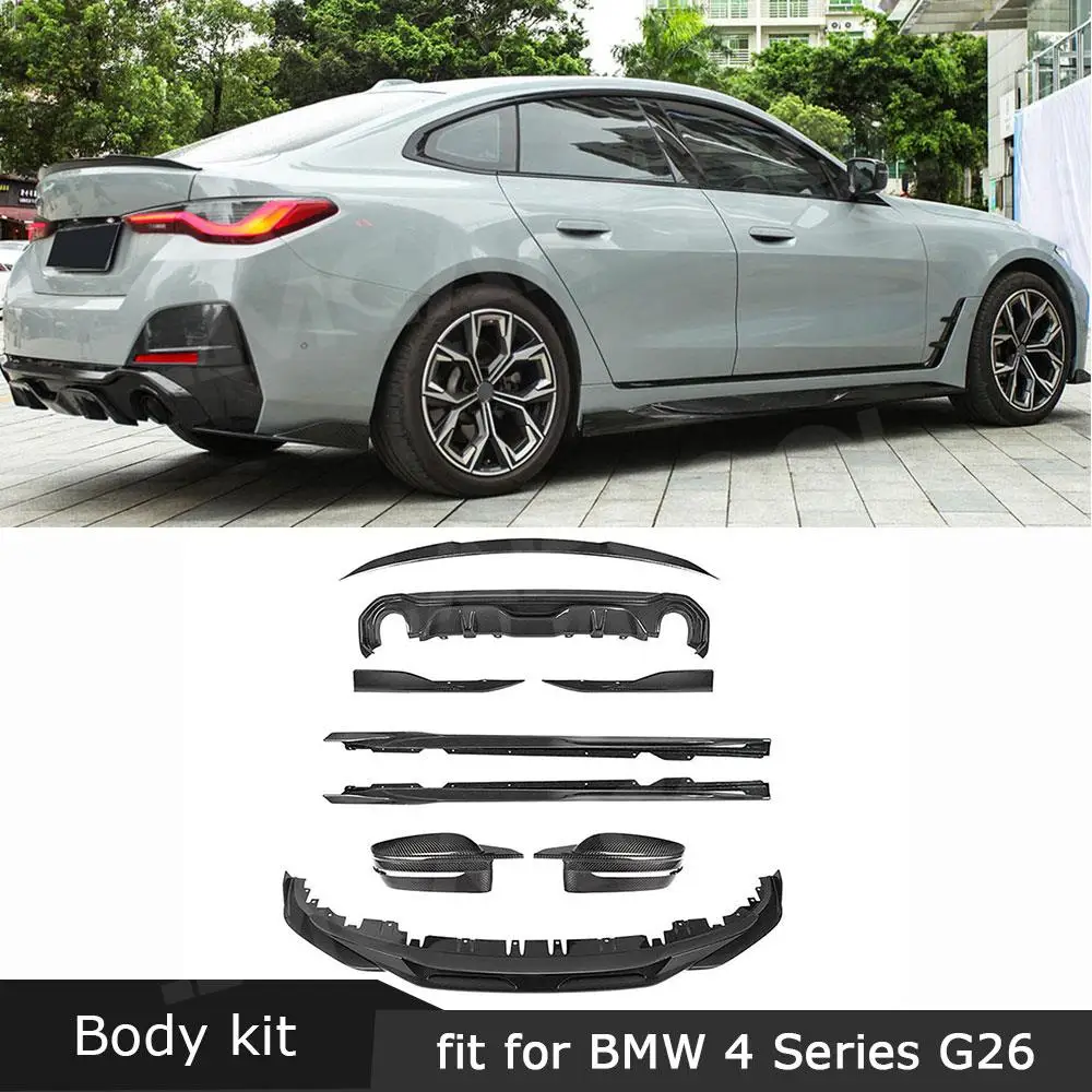 

Body kits for BMW 4 Series G26 M Sport Sedan 2020+ Front Lip Rear Diffuser Bumper Splitters Side Mirror Cover Side Skirts