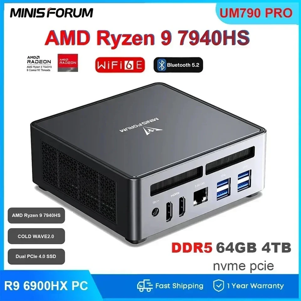 MINISFORUM UM790 Pro Ryzen 9 7940HS ミニPC Windows 11 Pro DDR5