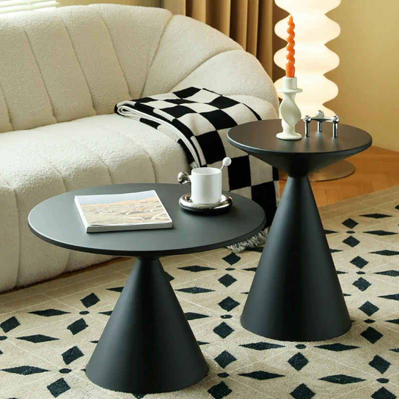 

Simple Sofa Side Coffee Table Creative Hourglass Design Round Table for Living Room Table Balcony Leisure Corner Bedside Tables