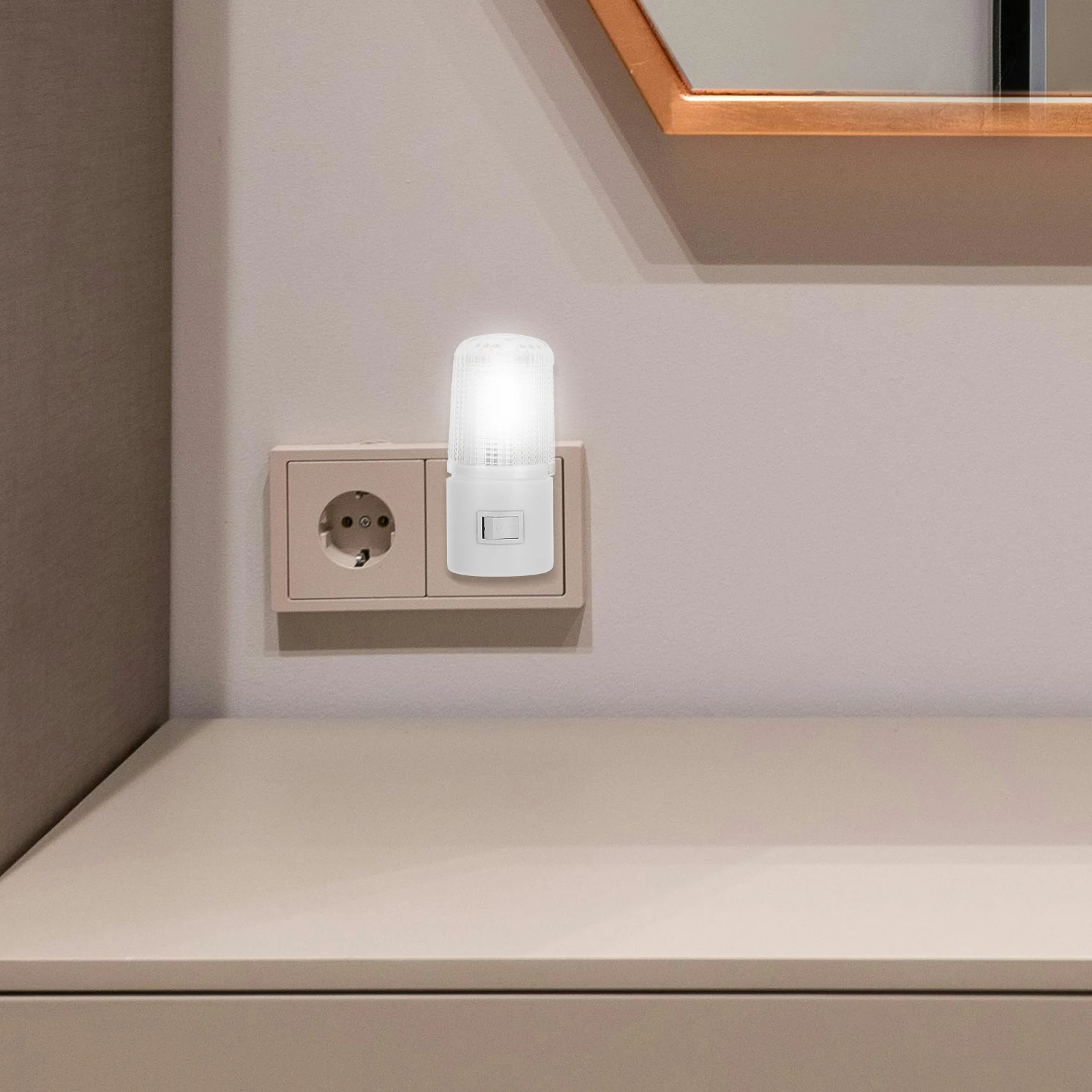 

Small Plug in Night Light Soft LED Bulb on Off Switch for Bedroom Room Bathroom Eu Plug Decorative Sleep Night Light Bulb