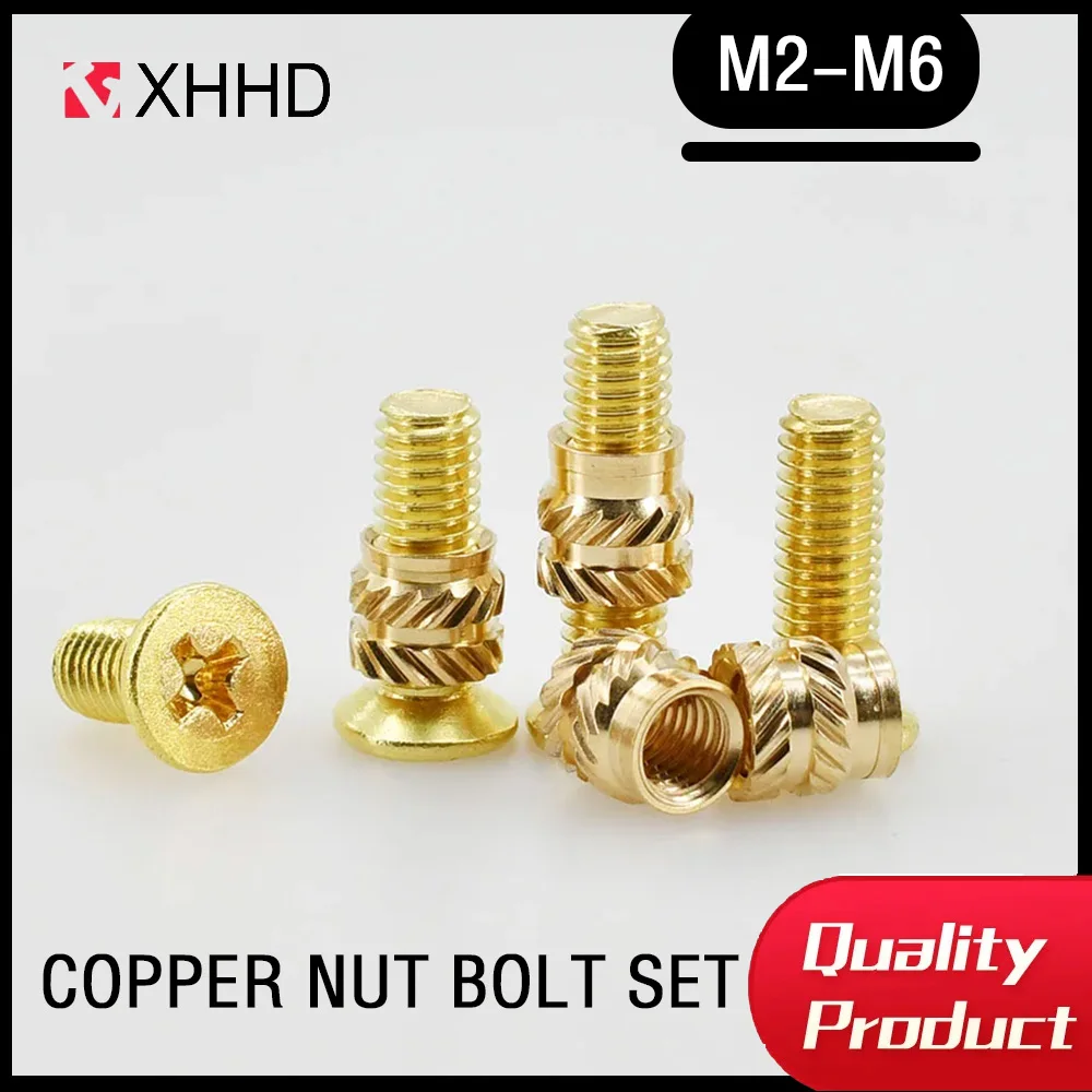 Threaded Nut Inserts For Laptop Copper Knurled Hot Melt Insert Nuts Bolt Screw Set 3D Printer Notebook Insertnut Assortment kit