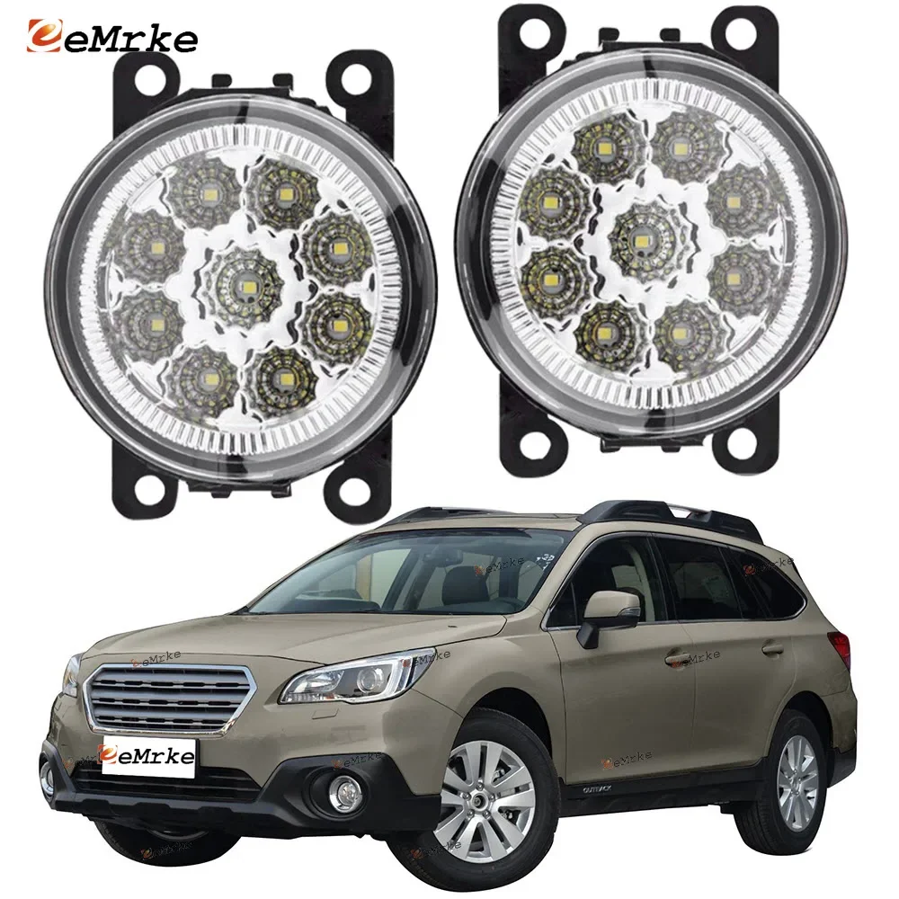 

EEMRKE 2-PCS 9 Led Car Fog Lights Assy for Subaru Outback BS 2015 2016 2017 2018 2019 2020 H11 Front Bumper Daytime Running Lamp