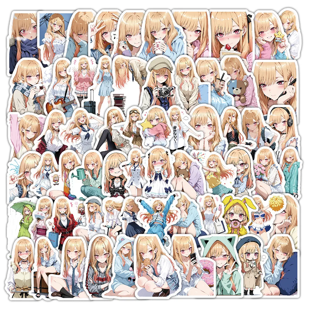 50/100PCS My Dress-Up Darling Animationบทบาทกันน้ําสติกเกอร์การ์ตูนตกแต่งDIYโน้ตบุ๊คมือถือถ้วยน้ําของเล่นGraffiti