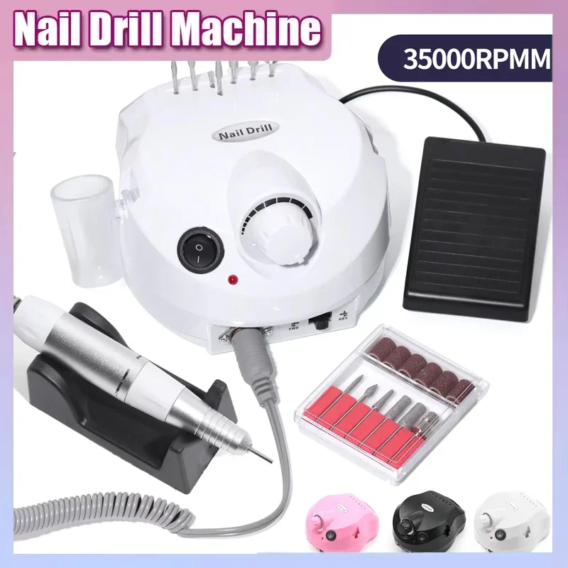 

Электрическая дрель для ногтей, 35000 об/мин, набор резаков для геля для ногтей, инструменты для ногтей, салонное оборудование, сильный инструмент для полировки, набор пилочек для ногтей