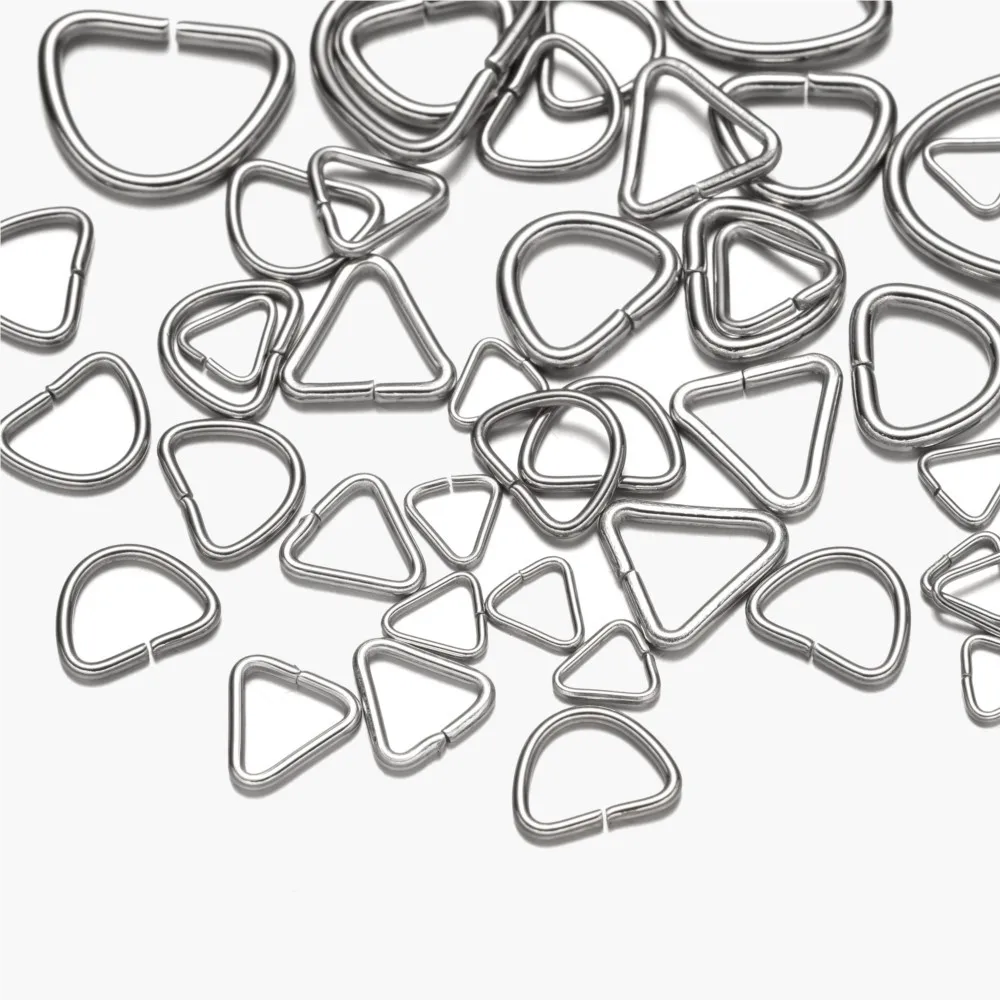 100pcs Stainless Steel Open Triangle Oval Jump Ring Pinch Clip Bail for Jewelry Making Accessories DIY Earring Bracelet Necklace view 4