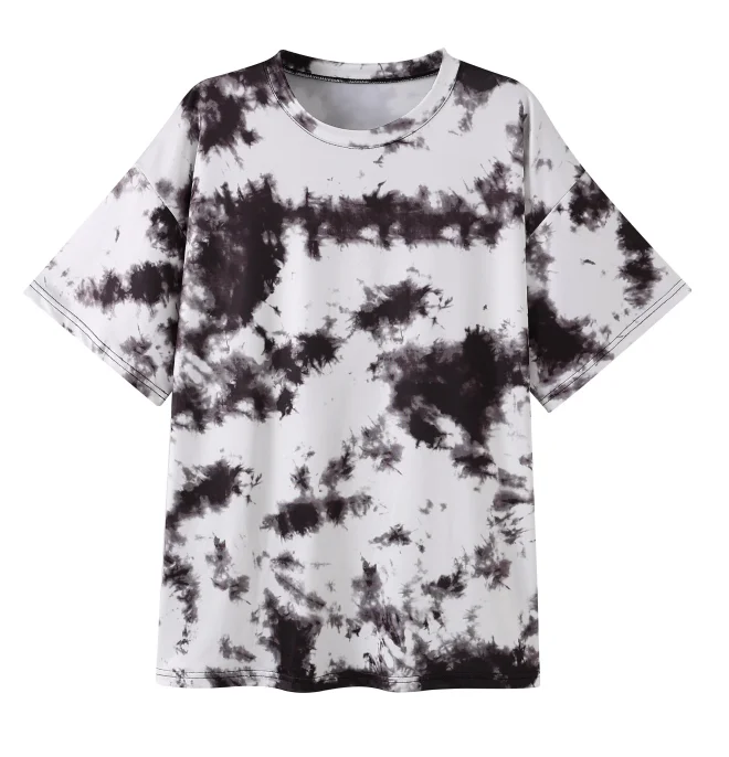 Fashion New Style Fashion Tie Dye Pattern Men\'s Loose Short Sleeve Crew Neck T-shirt Summer Outdoor Casual Comfort Loose T-Shirt