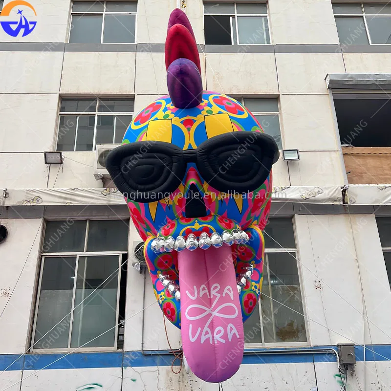 Giant Inflatable Hanging Graffiti Skull Music Festival Halloween Party Bar Nightclub Atmosphere Decoration Display Props