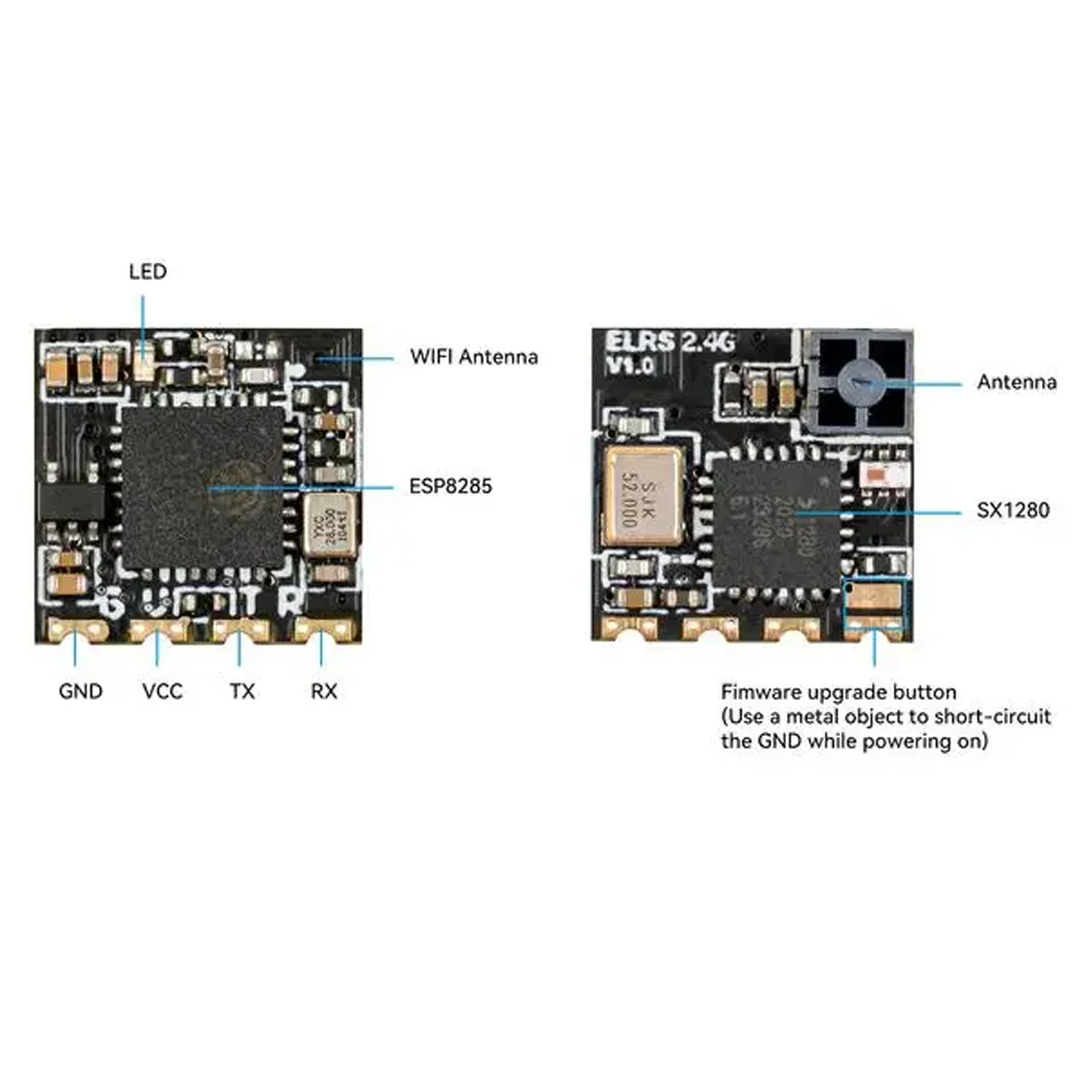 BETAFPV ELRS Lite RX Flat Antenna V1.2 2.4GHz 3.2dBi Crossover Long Range FPV RX for Drone Machine
