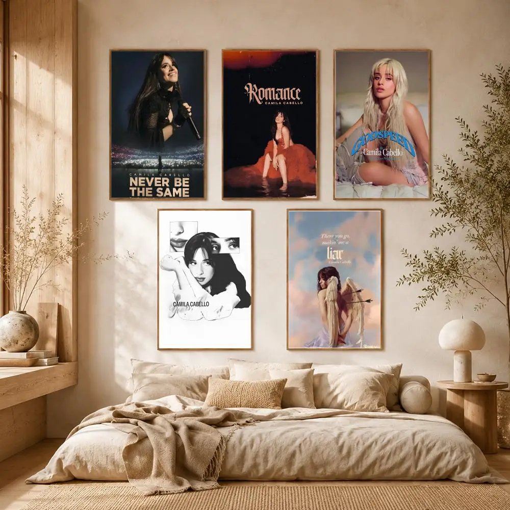 Camila Cabello Singer Latin Pop Poster Self-adhesive Advanced Aesthetic Printing Paper Wall Art for Living Room Home Decor