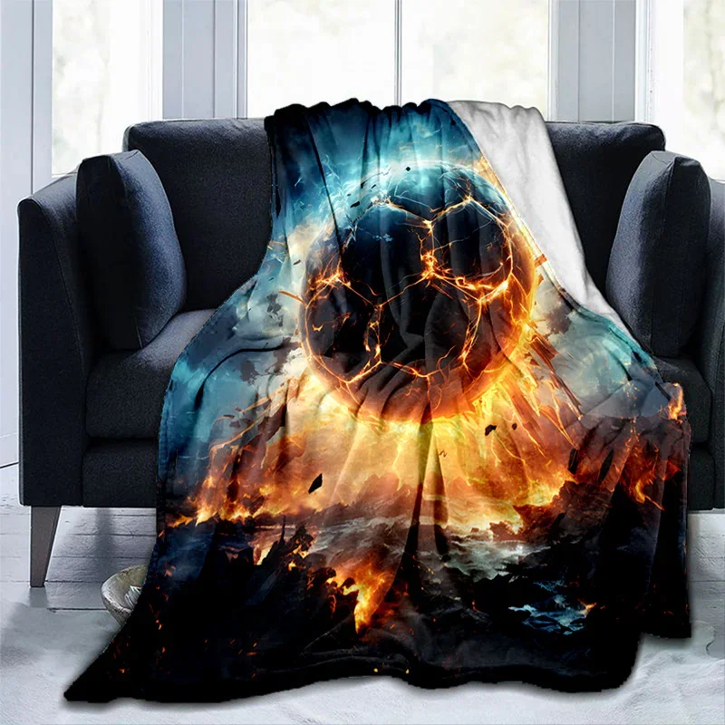 Cozy Football Storm Print Throw Blanket Soft Lightweight Blanket for Bed Couch Sofa Living Room Travel Camping Blankets