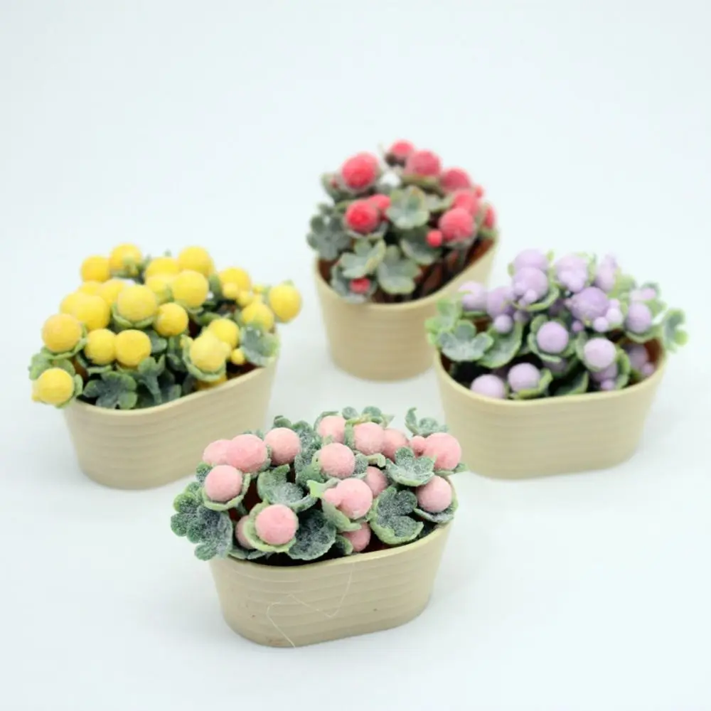 1/12 Puppenhaus Simulation Pflanze Miniatur 4 Farben Blume Pflanze Topf Puppenhaus Mikro Landschaft Blume