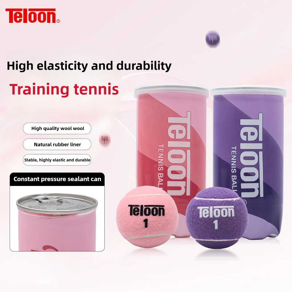 

Teloon Tennis Balls for Match Training,Pink Purple,High Elasticity Durable,Canned Vacuum Sealed Tennis Ball