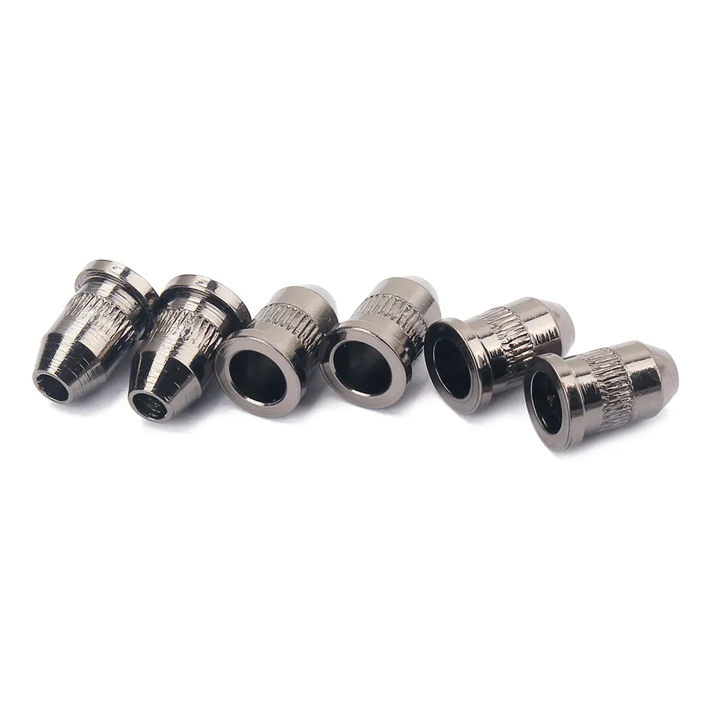 6Pcs Guitar String Caps Durable Black Through Body Ferrules Mounting Buckles Guitar Accessories for Build and Repair