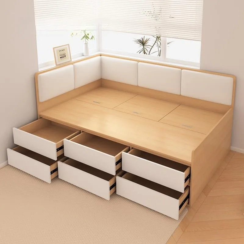 Bedroom solid wood drawer bed storage bed 1.2 meters high box storage small apartment multi-functional sofa bed