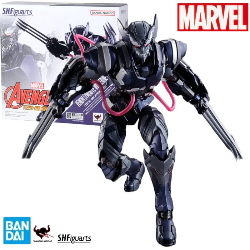 

Bandai Figure Marvel Avengers Anime Figures Shf Venom Symbiote Wolverine Tech-On Action Figure Toy Gift For Kids