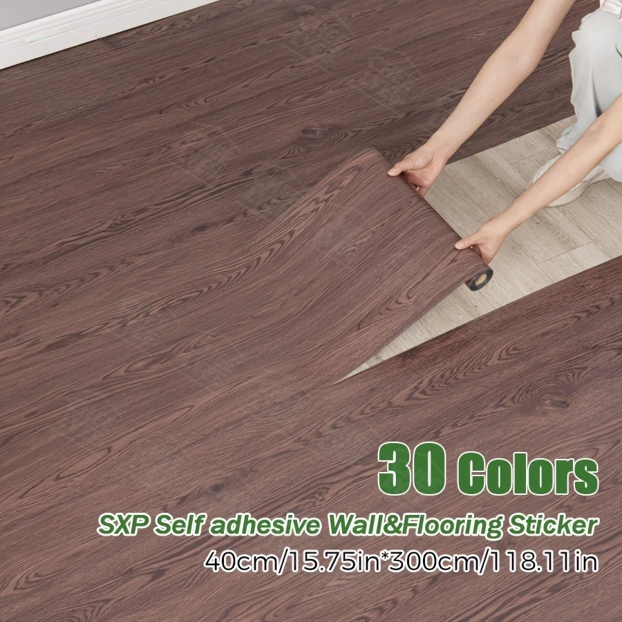 PVC Self-adhesive Wall Sticker,Floor Sticker,Wood Grain Roll,For Bedroom,Kitchen,Office Background Wall,Various Indoor Floors