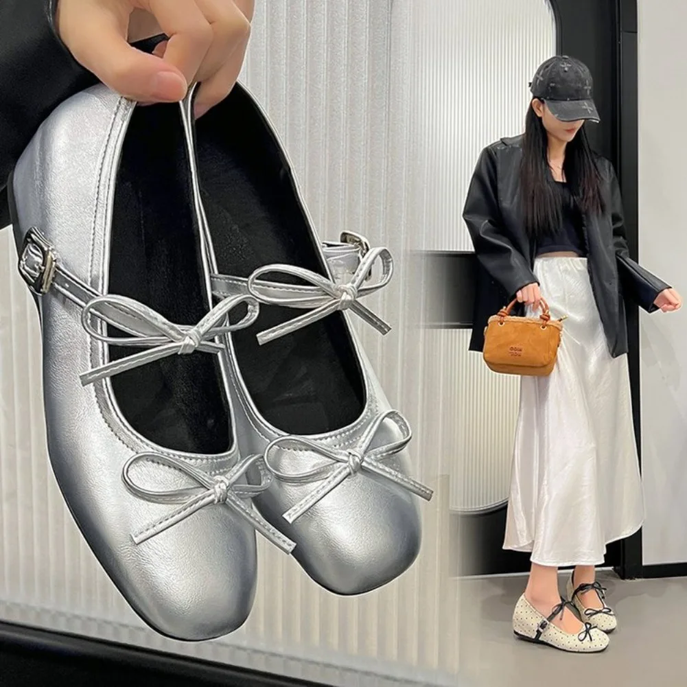 

Designer Luxury Dot Women Ballet Shoes Concise Round Toe Ladies Shoes Eelgant Party Dress Internal Elevation Mary Jane Shoes