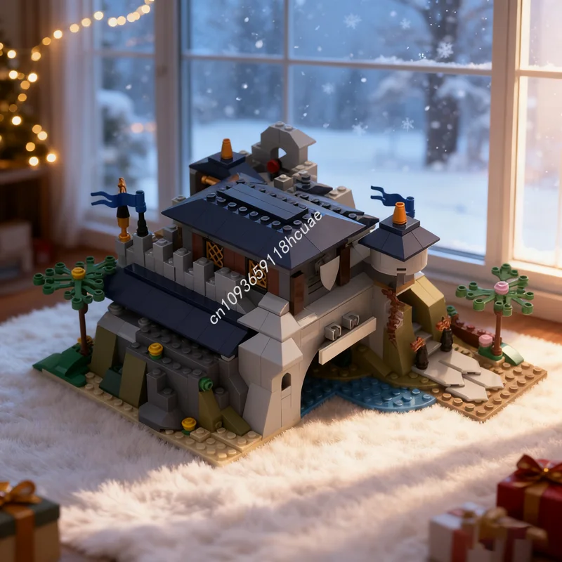 

789 шт. MOC Hilltop монастырь замок черная модель строительные блоки DIY креативный рождественский подарок идея образовательная игрушка кирпич на день рождения