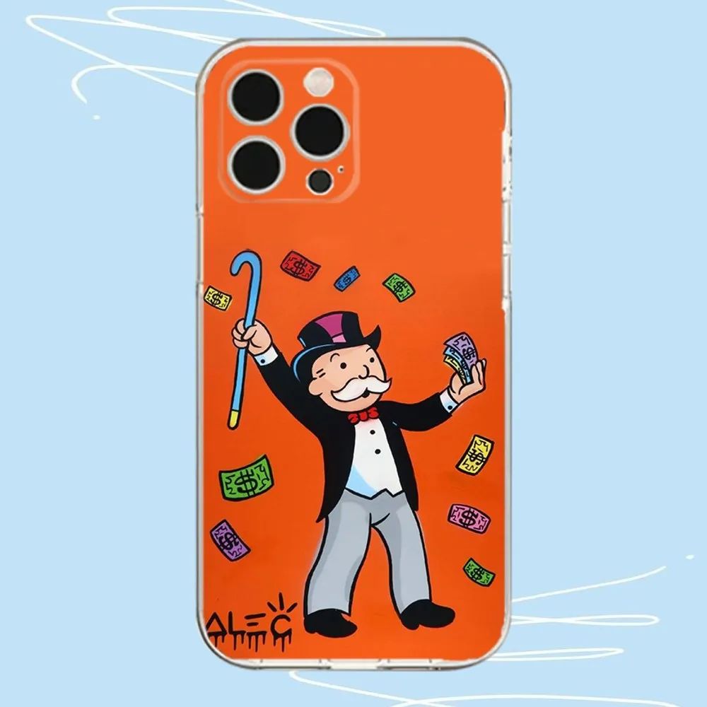 Alec Monopoly Draw Phone Case Phone Case For iPhone 13, 14,13,12,Mini,11,Pro,Max,Plus,X,XR,XS,8,SE,2020 Transparent Cover