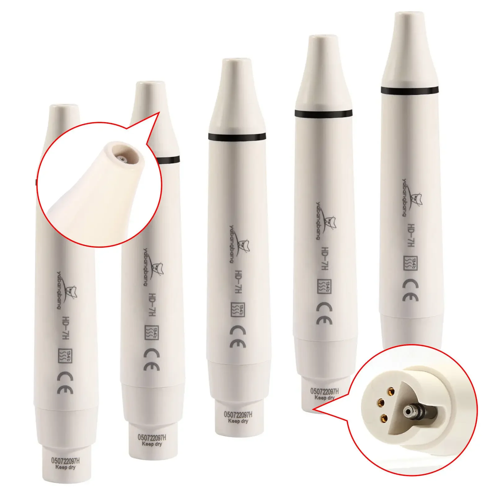 5PCS HD-7H Dental Ultrasonic Piezo Scaler Handpiece Compatible For DTE SATELEC