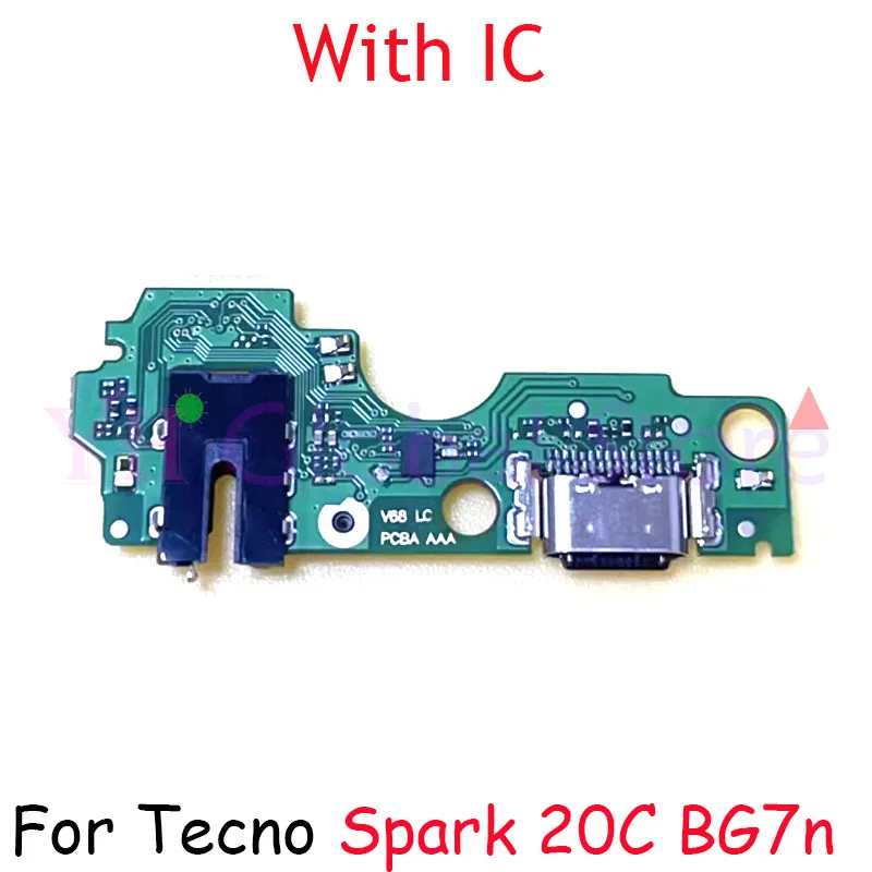 For Tecno Spark 20C BG7n BG7 / 20 Pro KJ6 / 20 Pro Plus KJ7 USB Charging Dock Connector Port Board Flex Cable Repair Parts