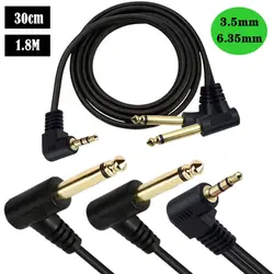 1/2 Y-Shaped Cable Elbow 3.5mm SP Stereo To Dual 6.35mm Mono Audio Cable, Suitable For Players