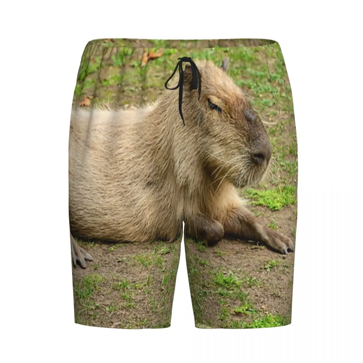 Benutzer definierte gerade gekühlte Capybara Pyjama Shorts für Männer Tier Haustier Nachtwäsche Lounge Bottom Stretch Schlaf kurze Pyjamas mit Taschen