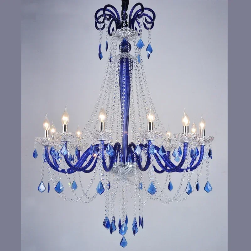 Villa Crystal Chandelier European Luxury  Restaurant  Hotel Duplex Building Beauty Salon Pendent Lamp