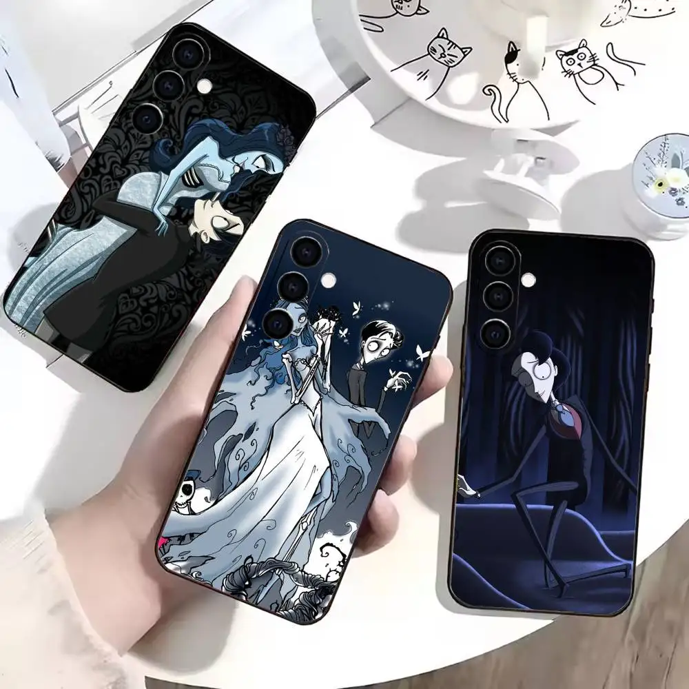 

Gothic Love Story Character Phone Case Black Silicone Soft For Samsung Galaxy A73,A72,A71,A70,A53,A52,A51