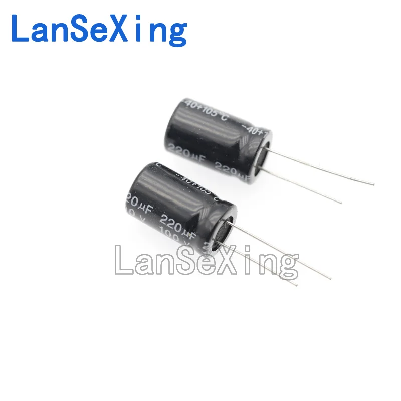Capacitor eletrolítico com inserção direta, 100v, 220uf, volume 13x21mm, 100v220u