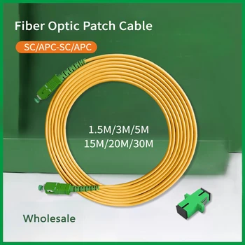 Wholesale Cable Fibra Opitca 1.5/3/5/15/20/30M SC/APC-SC/APC Indoor FTTH  SM optical fiber cables  fiber optic connectors