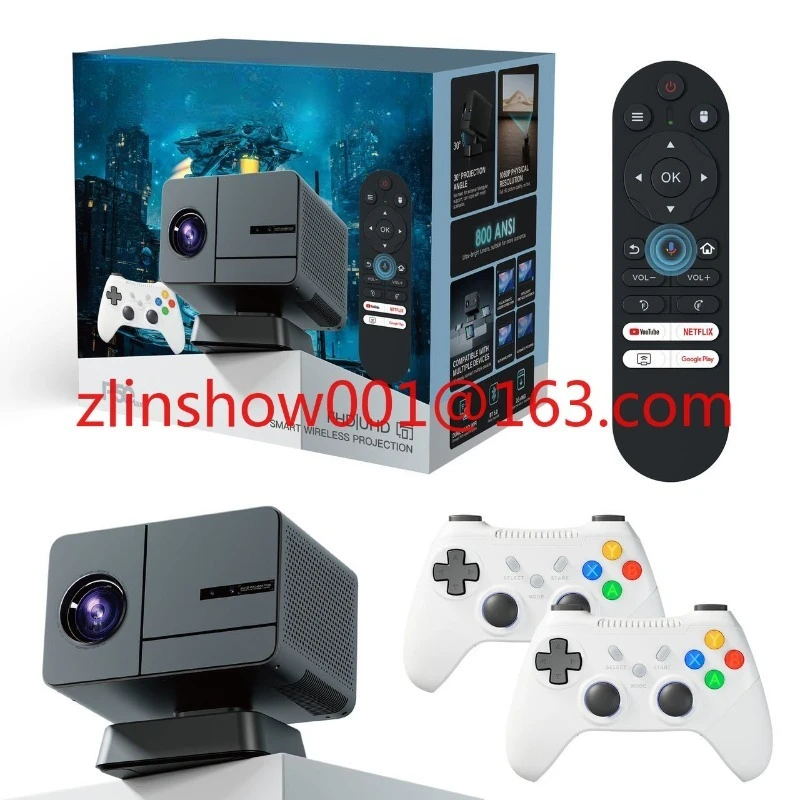 Gamepad Mini proyector H713 1080P 2 + 16GB 450 lúmenes Smart TV Android 11 Wifi portátil cine en casa proyectores de juegos LED