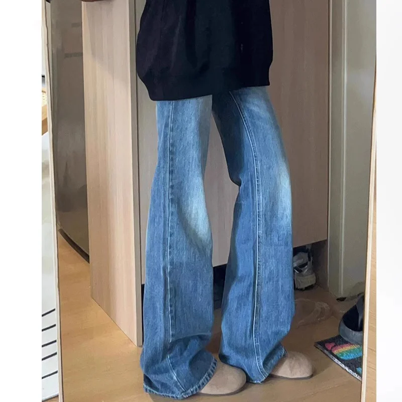 

Flare Jeans For Woman Downtown Clothes Western Cowgirl American Style Retro Vintage Female Clothing Denim Fashion Comfortable