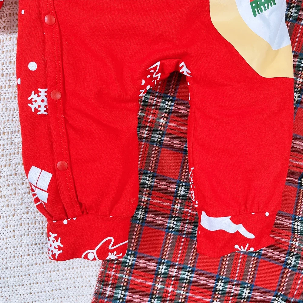 Prowow My Frist New Year Bodysuit For Baby Long Sleeve Cartoon Red Deer Romper Jumpsuit With Xmas Hat Newborns Christmas Clothes