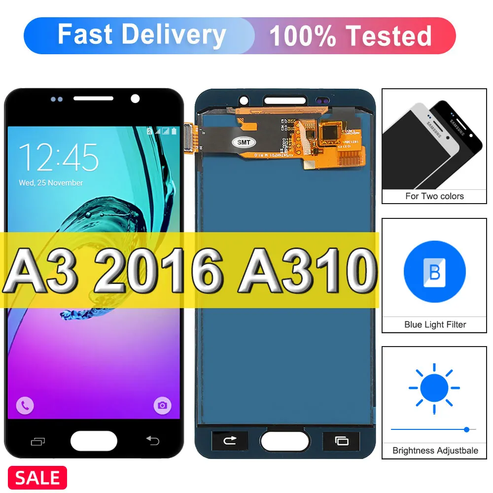 4.7\'\' Tested TFT For Samsung Galaxy A3 2016 LCD Display For Samsung A310 A310F Display Screen Touch Digitizer Assembly A310 LCD