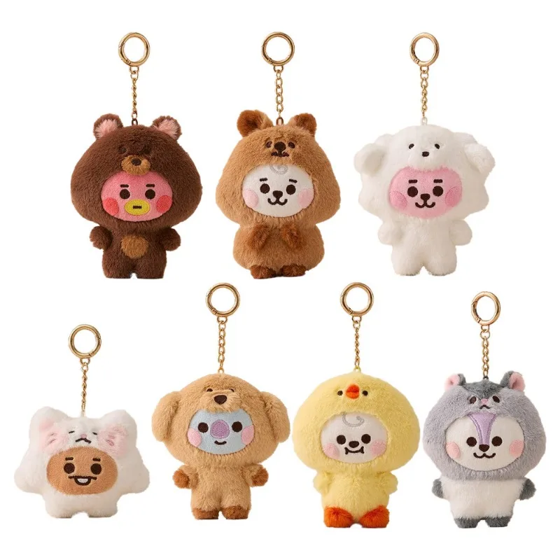 Anime Kawaii BT21 BABY Zoo Series Plush Doll Keychain Cute Cartoon Doll School Bag Pendant Decoration Birthday Gift Line Friends