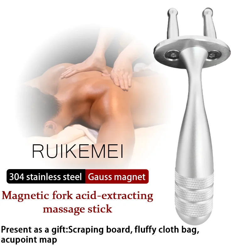 Magnetic Energy Dialing Beauty Stick Two Heads Magnetic Fork Magnetic Stick Lymph Meridian Massage Stick