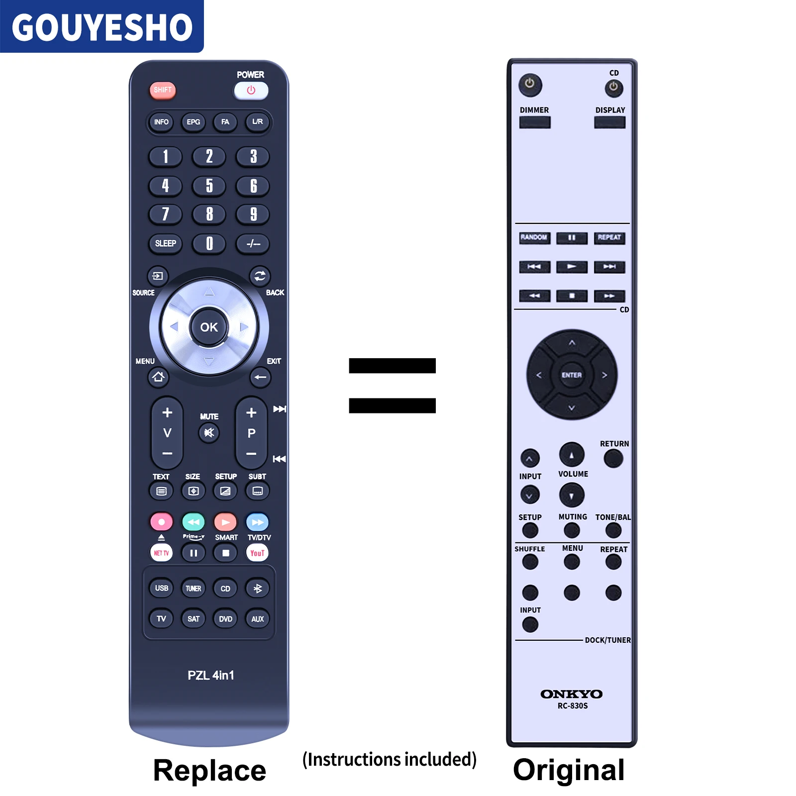 

New Remote Control RC-830S RC830 for Onkyo A9030 A9030B A9050 A9070