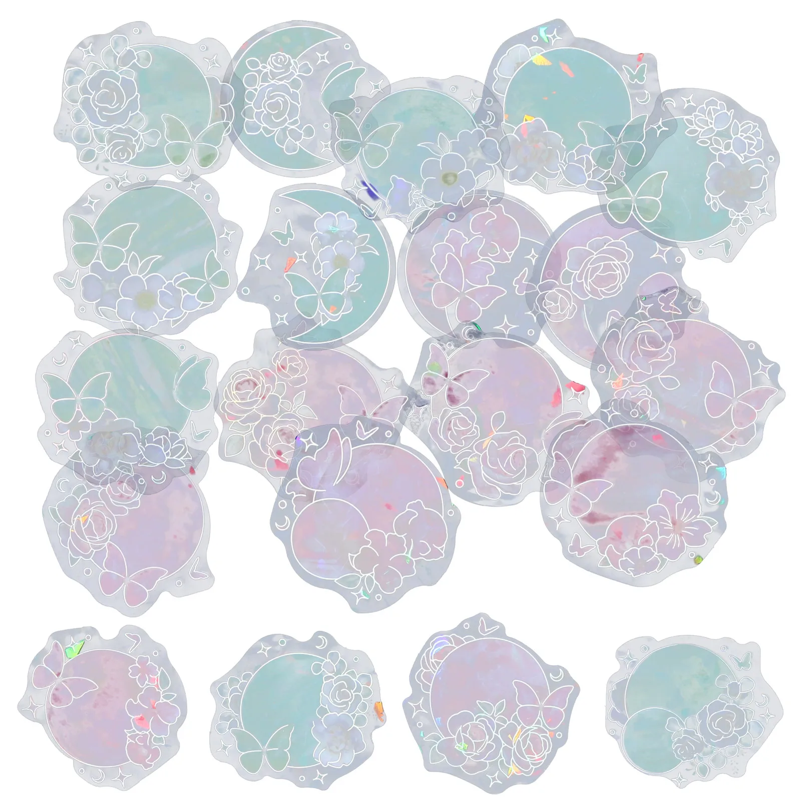 

2 Bags Scrapbook Stickers Adorable Pattern Decorative DIY Planner Journal Accessories Self Adhesive Pet Silver H made