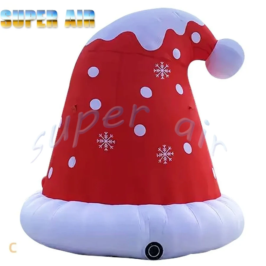Venta al por mayor de actividades al aire libre, tienda inflable con agujeros de Navidad con forma de sombrero de Papá Noel a la venta