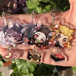 Demon Slayer Kimetsu No Yaiba Tsuyuri Kanawo Uzui Tengen Iguro Obanai Portachiavi Accessori Gioco Zaino Ciondolo Prop Distintivo Regalo