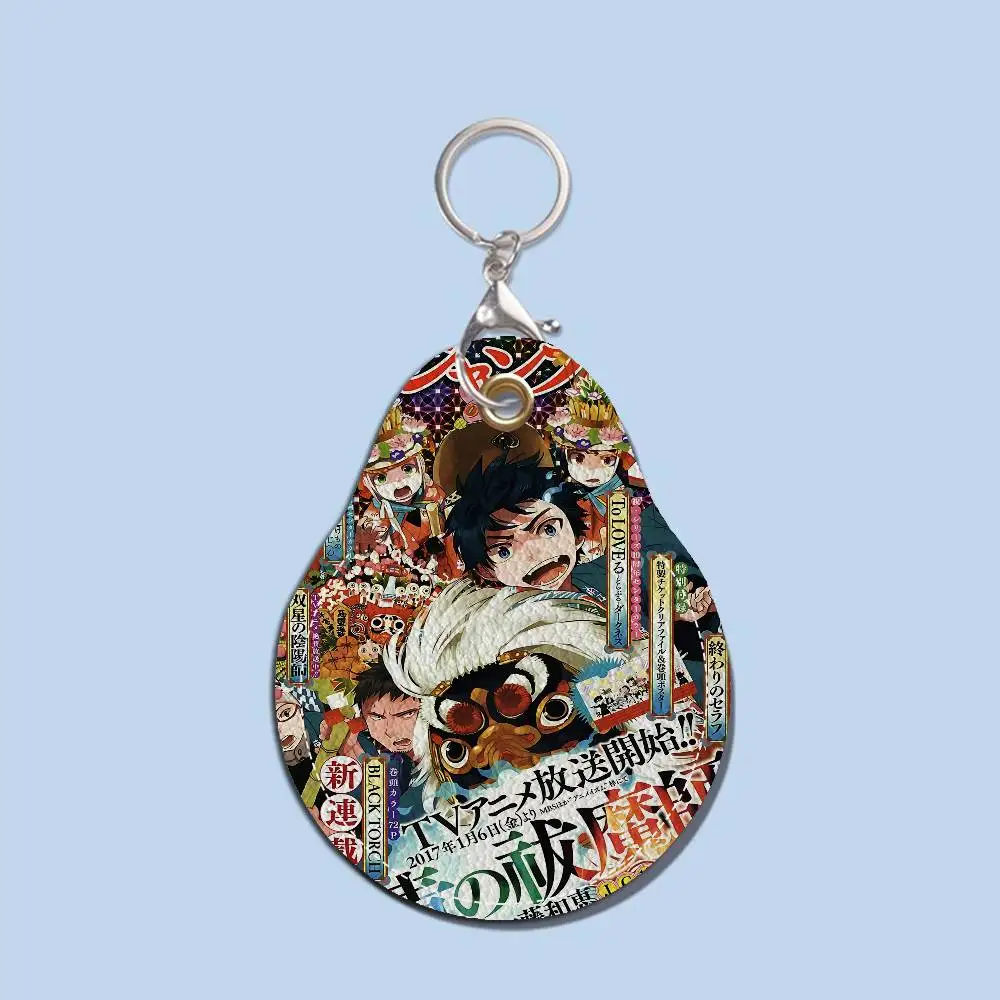 الأزرق طارد الأرواح الشريرة الكلاسيكية خمر 1 قطعة بو الجلود المفاتيح واقية قفل الباب التحكم في الوصول العلامات حافظة للبطاقات مفتاح العلامة الدائري #6